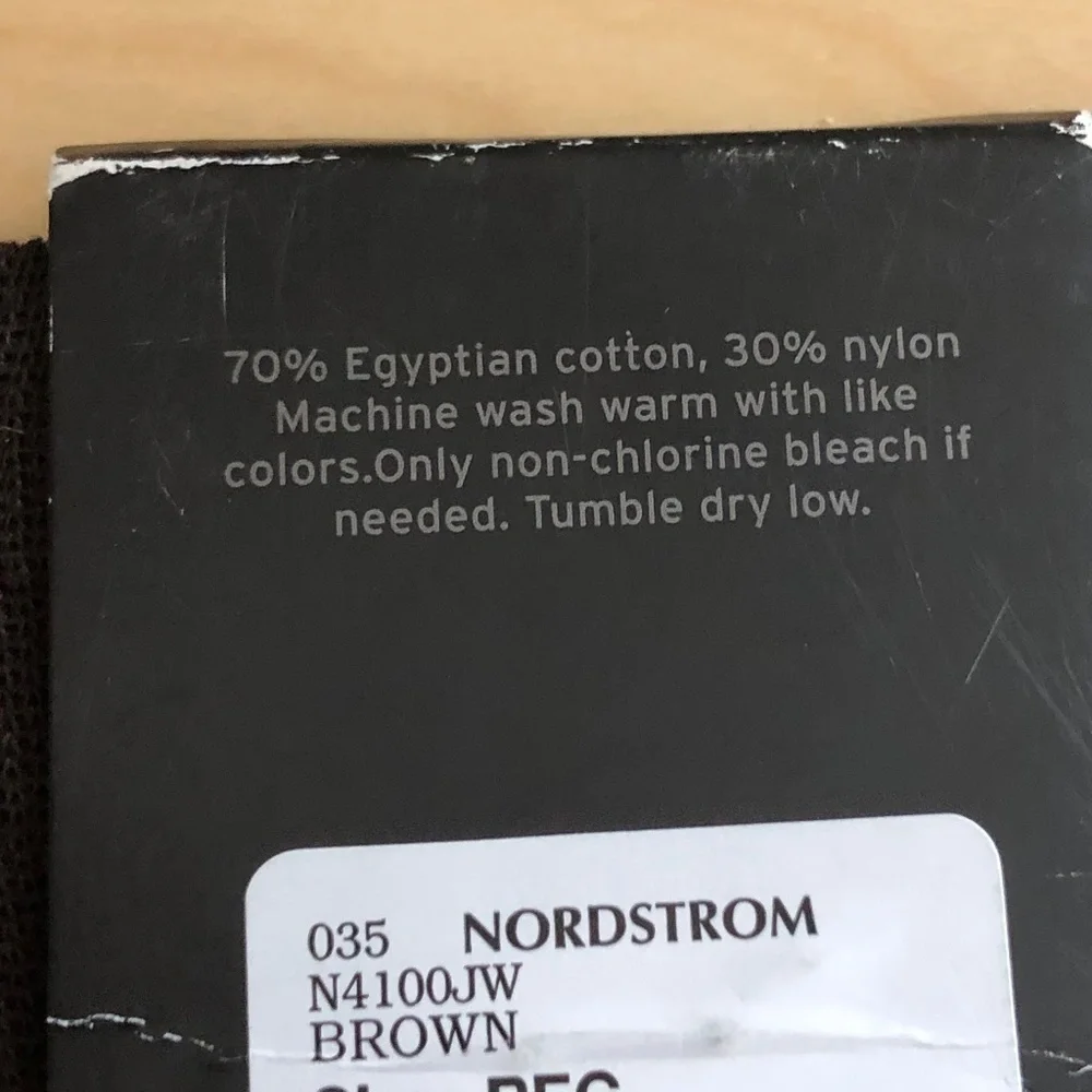 John W. Nordstrom Socks Men's One Size Brown Egyptian Cotton NWT's